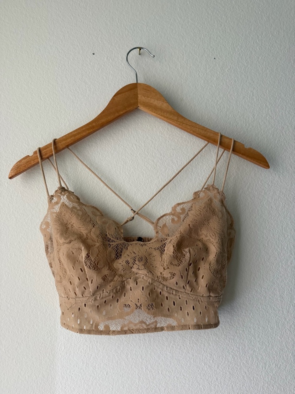 Free people Neutral Lace Bralette Tank Top